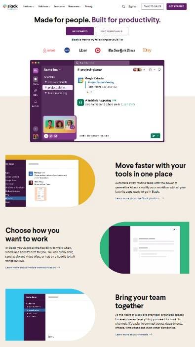Slack dashboard